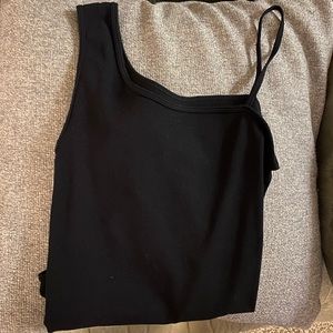 Ribbed black bodysuit